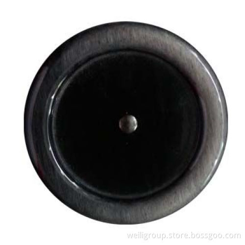 Metal and polyester button